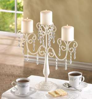   Beaded Metal Candelabra Candle Holder Wedding Table Centerpiece  