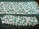 Bright green white snowflakes tablecloth 13 napkins set