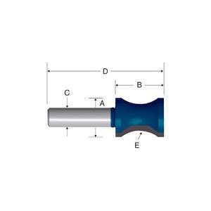  Bosch 84440M Router Bit,CT 25/32R Convex 1/2S