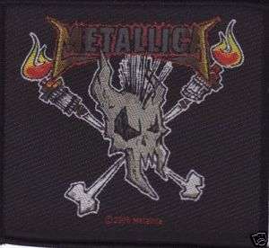 Metallica Skull & Flames Woven Patch 3 1/2 x 4  