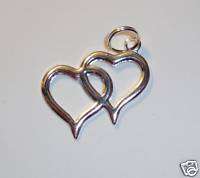   DOUBLE HEART CHARMS FOR WEDDING INVITATIONS, FAVORS AND JEWELRY  