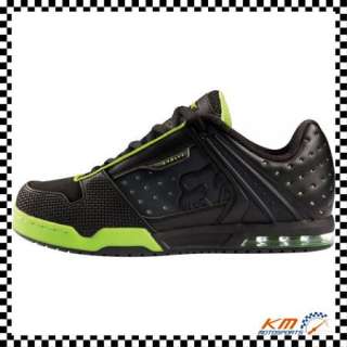 FOX RACING EVOLVE DELUXE SHOES US 9 BLACK/GREEN CASUAL SKATE SNEAKERS 