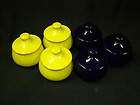 Cerasarda Made in Italy Small Covered Pottery Soup Bowls 3 Yellow 3 