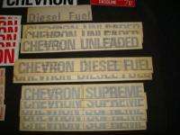 70s NOS Chevron Gas Pump Decals Stickers Take your pick  