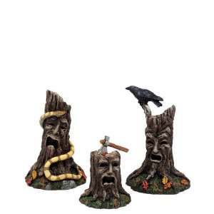  D56 2011, Halloween Village, SCARY STUMPS   Set of 3