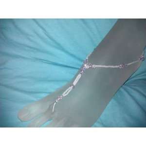    Pink Zirconia Swarovski Barefoot Sandal  pair 