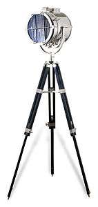 Bayswater Silver Tripod Nautical Search Light Floor Lamp  