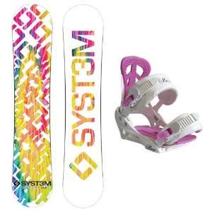 2012 System Mai Tie Dye 150cm Womens Snowboard Package + Siren Leaf 