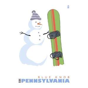  Blue Knob, Pennsylvania, Snowman with Snowboard Stretched 