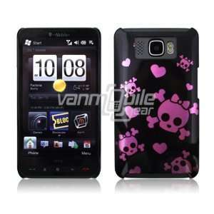  BLACK PINK SKULL 1 PC CASE COVER for TMOBILE HTC HD2 