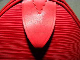 LOUIS VUITTON $1270 Red Epi Speedy 30 Handbag  