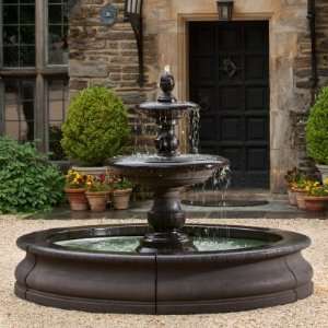   Caterina Cast Stone Fountain in Basin Patio, Lawn & Garden