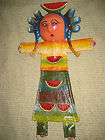 Coconut Shell Girl Watermelon Headdress Doll Wall Hanging Mexican Folk 