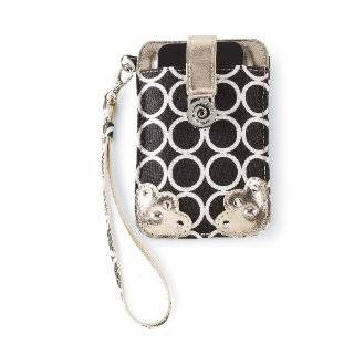  Mud Pie Wristlet Brown Straw Cel Phone Carrying Case for 