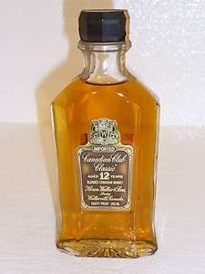 CANADIAN CLUB CLASSIC WHISKY AGED 12 YEARS 1972 VINTAGE RARE HALF PINT 