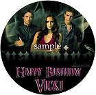 VAMPIRE DIARIES Edible CAKE Image Icing Topper Round items in Cool 