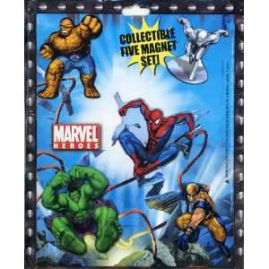   Spiderman, Hulk, Silver Surfer, Wolverine, and The Thing 