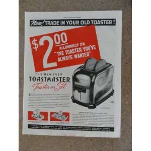  Toastmaster Toaster ,Vintage 30s full page print ad (up 