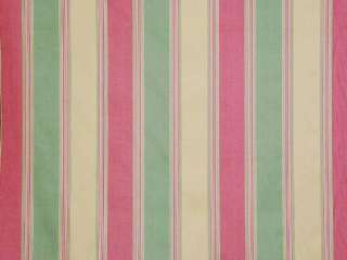 Pink Green Yellow Woven Stripe Drape Upholstery Fabric  