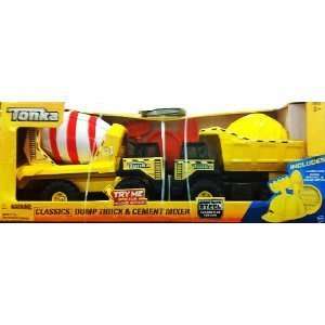  Tonka Classic Dump Truck & Cement Mixer with Bonus Toys & Games