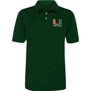  Miami Hurricanes Green Track & Field Performance Polo 