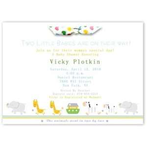    Two by Two Noahs Ark Baby Shower Invitations (Twins) Baby