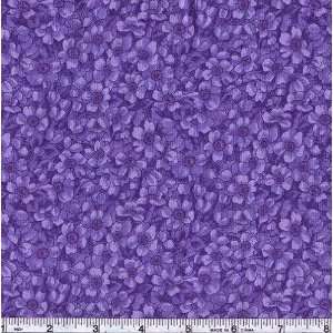  45 Wide Floral Carpet Miniature Violas Violet Fabric By 
