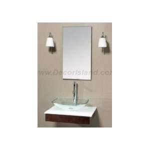  WM1117 23 Wall Mount Bathroom Vanity Set W/ Rectangular Clear Glass 