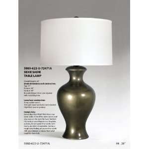  Graphite Hourglass Table Lamp and Shade
