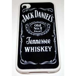 White Silicone Rubber Case Custom Designed Jack Daniels Whiskey iPhone 