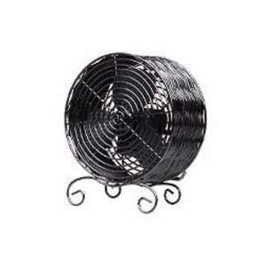    Deco Breeze Black Round Natural Rattan Desktop Fan