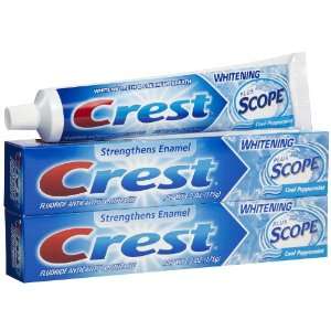 Crest Whitening plus Scope Toothpaste Cool Peppermint 6.2 oz, Twin 